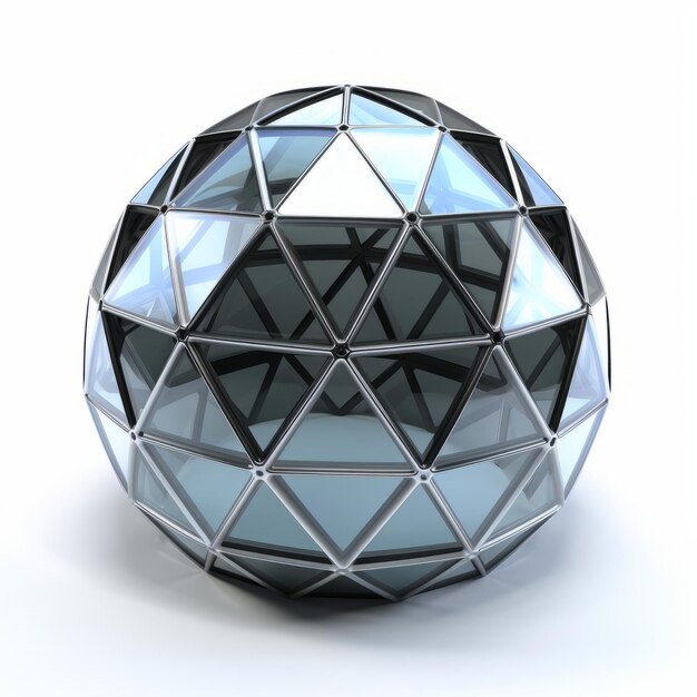 写真 ⁇ やかな 白い キャンバス の 中 に ある 魅力 的 な ガラスの 球
