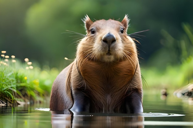 Фото Капибара в воде в коста-рике