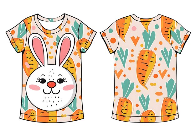 写真 漫画のウサギがシャツの正面にウサギと書いてある