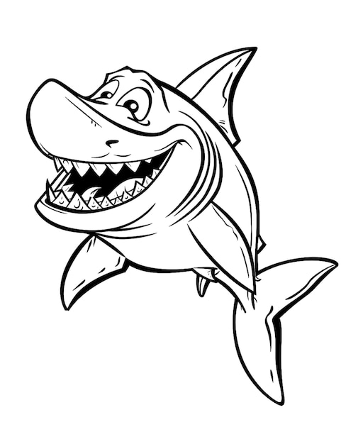 写真 a cartoon shark with a big smile on his face