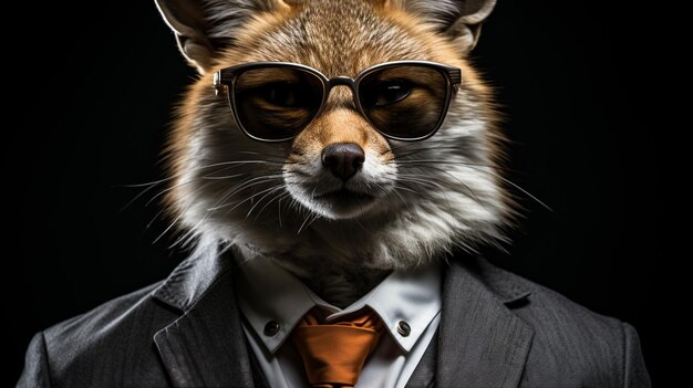 _A_cat_wearing_sunglasses_and_a_suit__HD 8K обои Stock Photographic Image