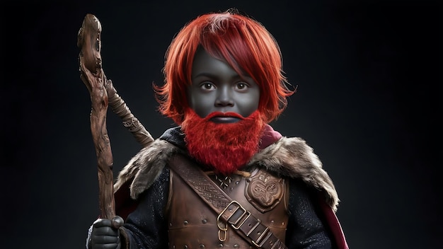 写真 ひげと赤いと赤いひげを持つ子供