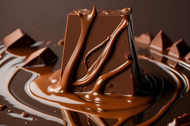 Фото Плитка шоколада уложена поверх плитки шоколада