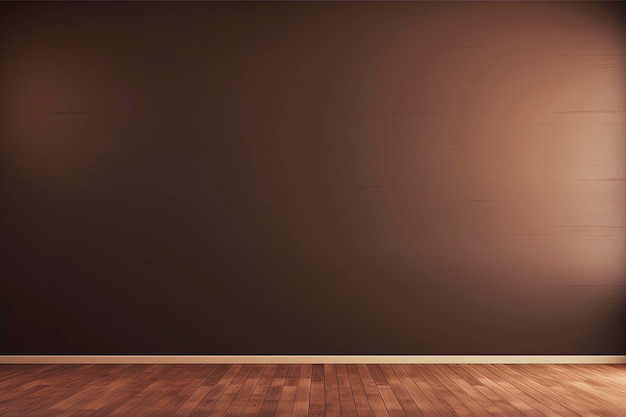 Фото Шоколадно-коричневый фон стены с деревянным полом