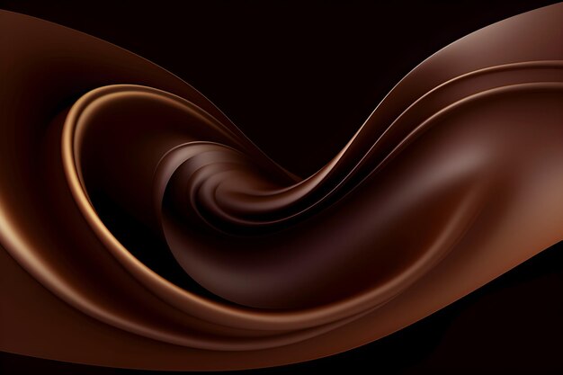 写真 黒い背景のチョコレートの巻き