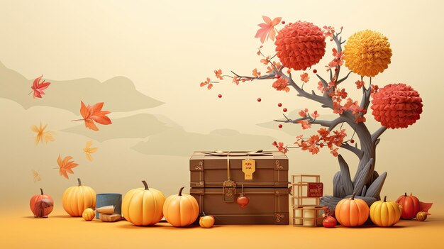 사진 밝은 배경에 대한 chuseok 선물 개념은 이 전통적인 휴가와 관련된 텍스트 또는 브랜드에 대한 관대한 캔버스를 제공합니다.