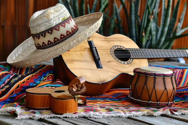 A cinco de mayo Mexicaanse gitaar achtergrond 6