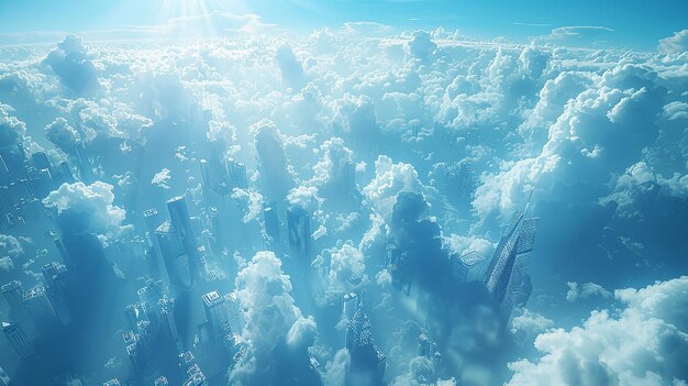 写真 雲の中の都市