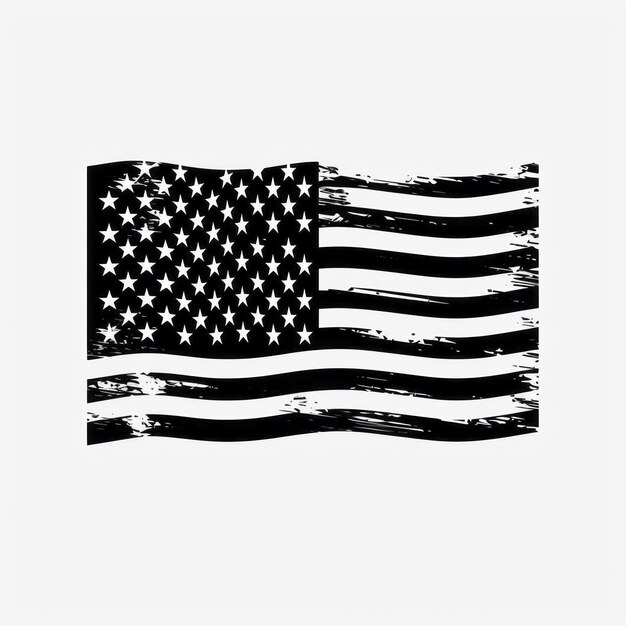 Фото Классический прикосновение винтажный логотип американского флага в монохромном виде