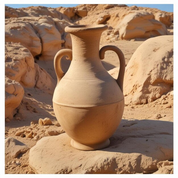 Фото a clay pot sits in the sand with the words  clay  on it