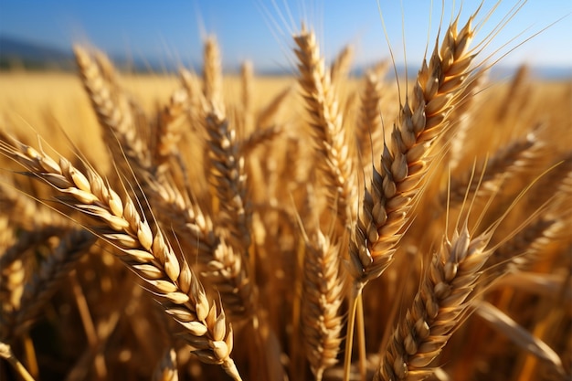 Фото Внимательное рассмотрение колосьев посреди пшеничного поля.