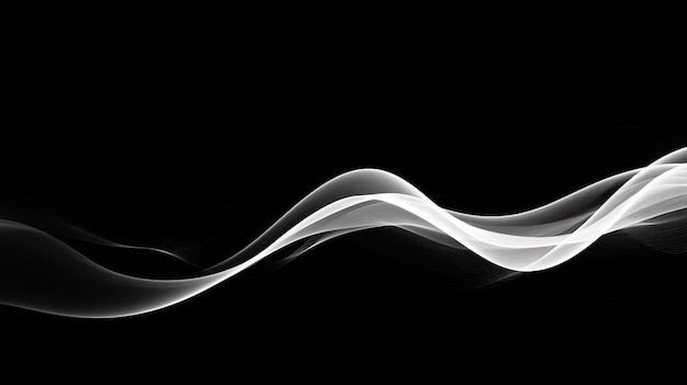 Фото Близкий взгляд на черно-белую фотографию волны дыма