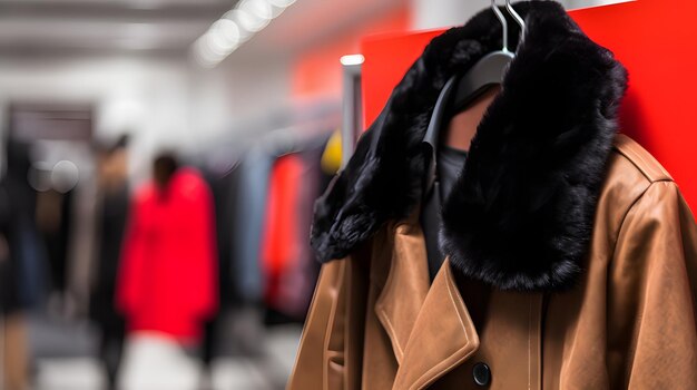 Фото Близкое изображение ярлыка продажи черной пятницы на предмете одежды в витрине магазина