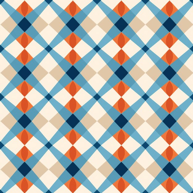 Фото a close up of a checkered pattern with orange generative ai