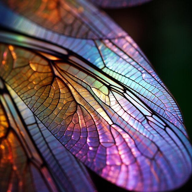 写真 蝶のカラフルな羽のクローズアップ生成ai