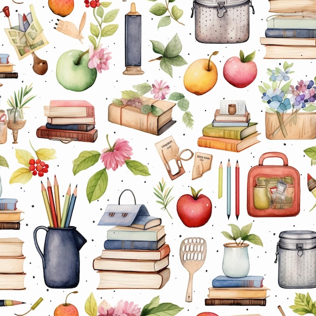 Books clipart, watercolor (1299002)