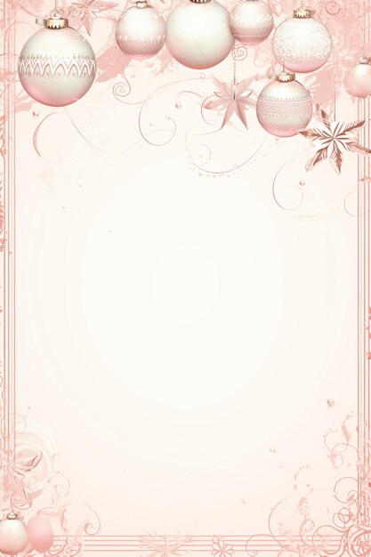 写真 ピンクのクリスマスカードのクローズアップ ⁇ 装飾品と境界の生成アイ ⁇