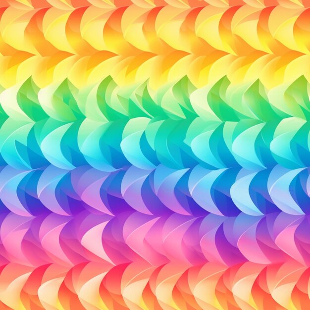 Фото Крупный взгляд на радужный цветный фон с волнистыми формами генеративный ai