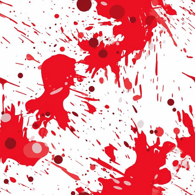 写真 赤と白の背景のクローズアップで 血のスプラッターが生成されます
