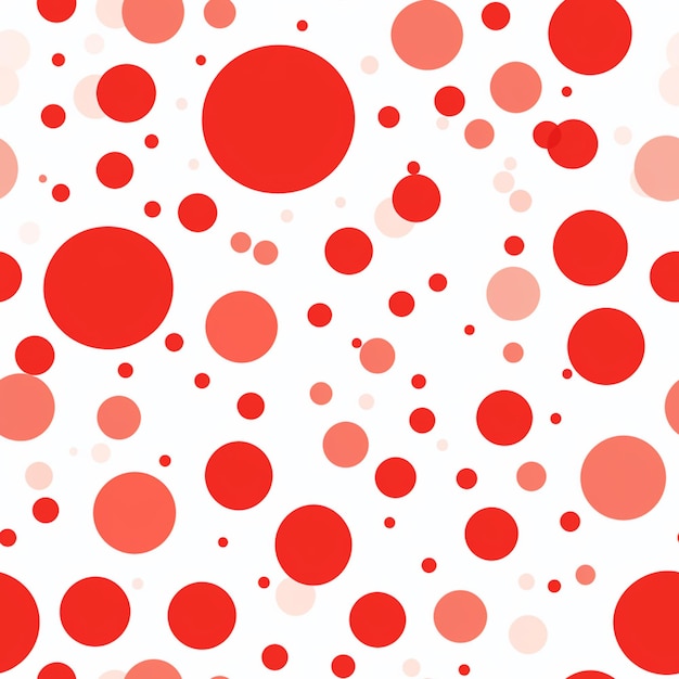 写真 赤と白のポルカ・ドットパターンのクローズアップ (generative ai)