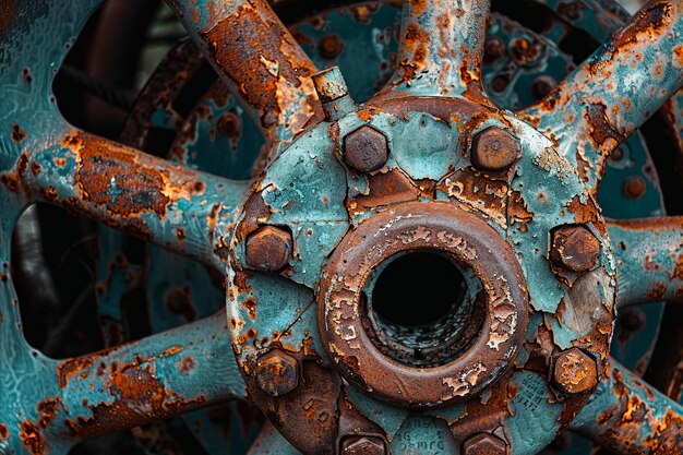 写真 びた車輪のクローズアップ