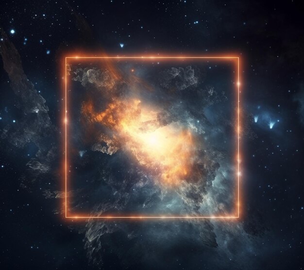 写真 銀河生成 ai の中央にある四角いフレームの接写