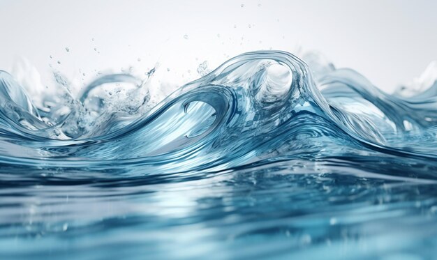 Фото Крупный план волны воды с светлым фоном генеративный ai