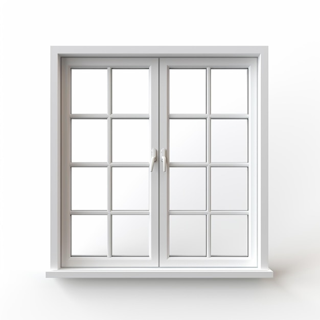 Фото Близкий взгляд на окно с белой рамой и стеклянным стеклом