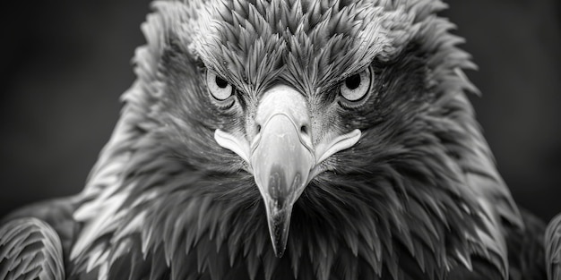 写真 眼が開いて口が開いている鷹の顔のクローズアップ