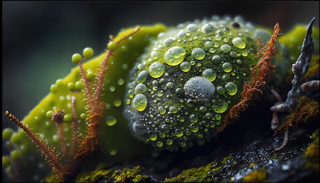 写真 植物の水滴のクローズ アップ