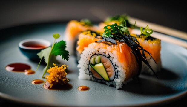 사진 맛있는 수시 (sushi) 의 클로즈업  (close up shot)