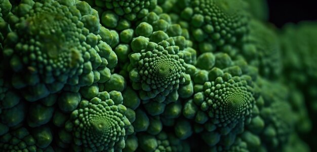 A close up van een broccoli met groene bladeren