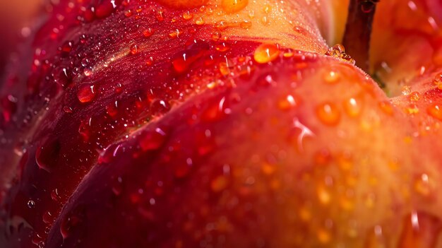 写真 赤いリンゴの近距離画像で皮に水滴が付いているリンゴは熟しジューシーで水滴は... 続きを読む →