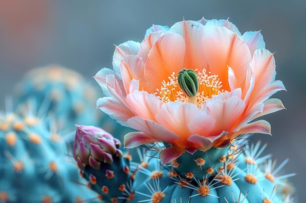 写真 細かい 花びら と 鮮やかな 色 を 示し て いる 満開 の カクタス の 花 の 近く の 写真