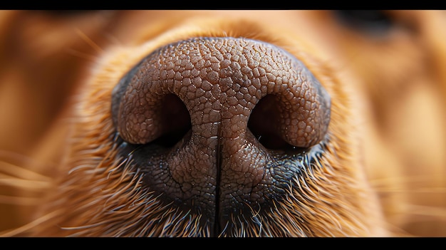 사진 개 코 의 클로즈업 개 코 는 검은색 과 은색 이며, 표면 은 질감 이 있다