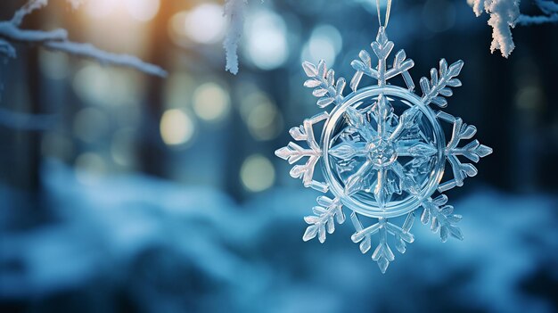 A_closeup_shot_of_a_delicate_glass_snowflake_ornament