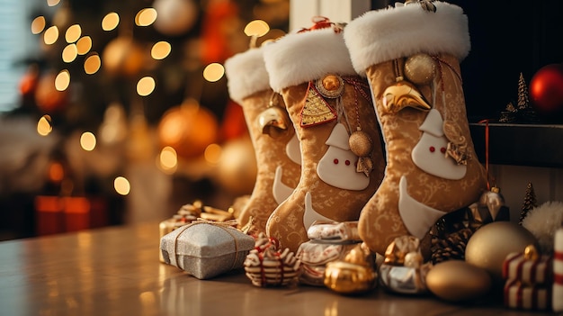 A_closeup_shot_of_a_traditional_Christmas_stocking_over