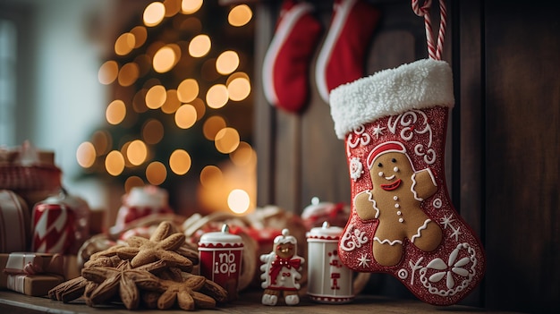 A_closeup_shot_of_a_traditional_Christmas_stocking_over