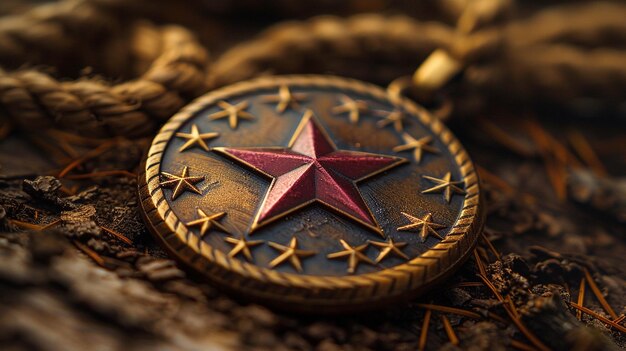 Фото a closeup shot of veterans bronze star background