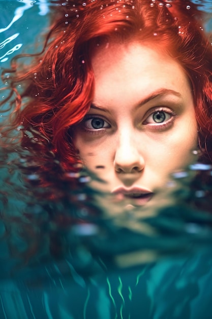 Фото Фото вблизи женщины в синем, лежащей в воде