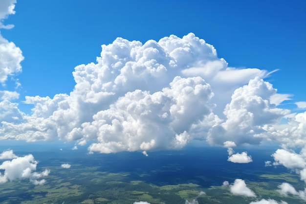 写真 青空を背景に空に浮かぶ雲