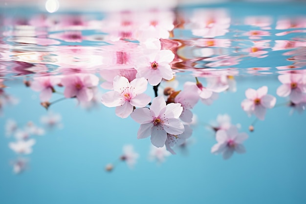 写真 水面に浮かぶ桜の花束