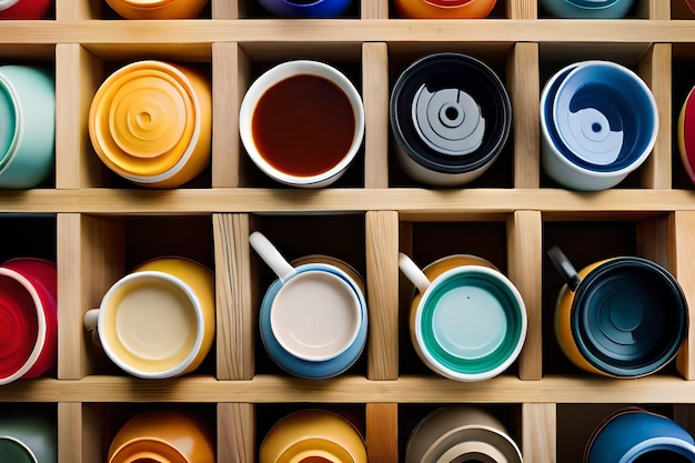 Фото Коллекция разноцветных контейнеров с ложкой