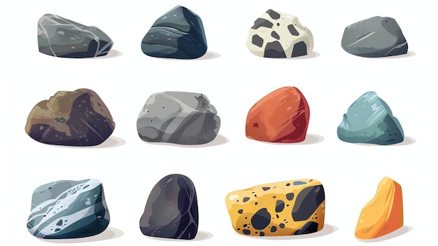写真 岩石の色と形が様々で リアルに描かれています