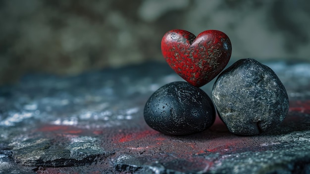 Фото Коллекция камней в форме сердца различных цветов и узоров каждый камень уникален они варьируются по цвету от красного до зеленого и многоцветного