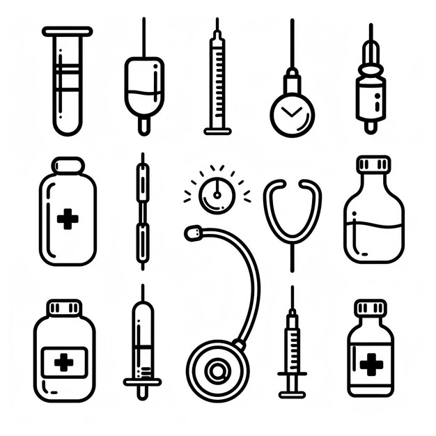 写真 医療用品 (注射器, 薬剤, 医療機器など)