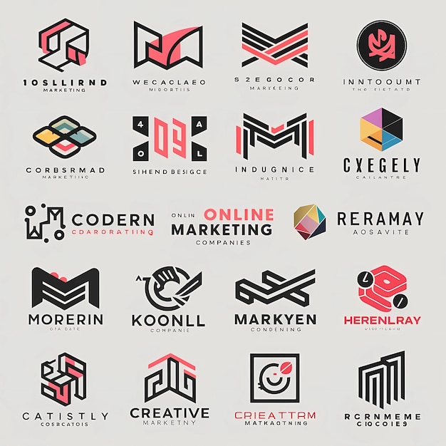 写真 a collection of modern logos for innovative online marketing companies ai gen