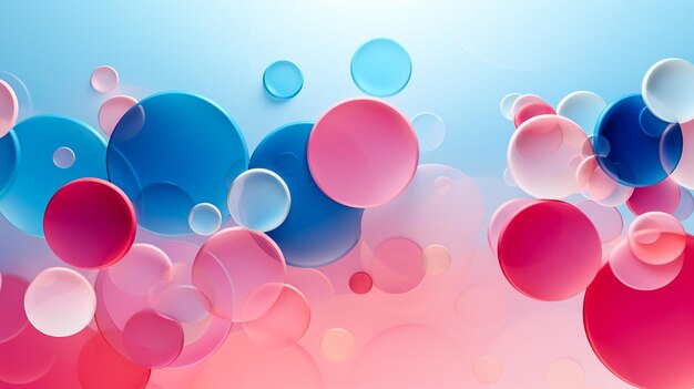 写真 青とピンクのサークルを持つカラフルな背景