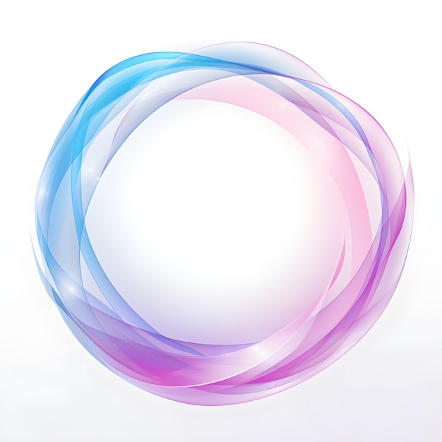 写真 中央にピンクと青の巻きのあるカラフルな円