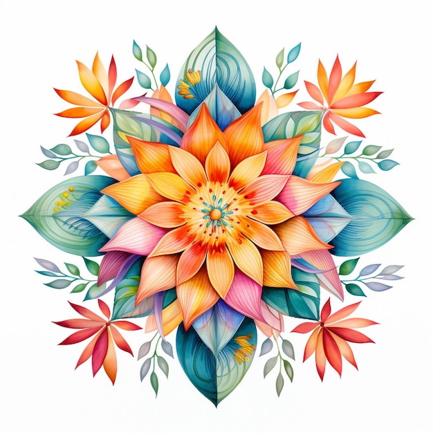사진 꽃 의 다채로운 디자인 이 그림 에 그려져 있다